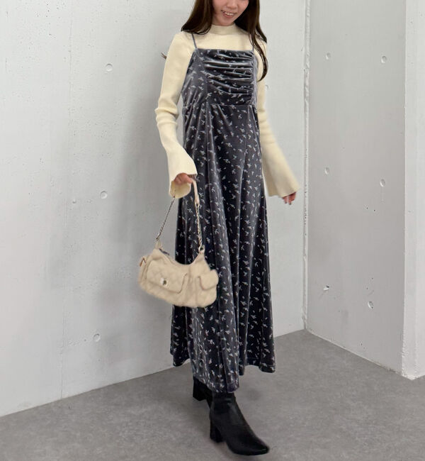 archives「花柄ベロアキャミワンピース」|ワンピース|