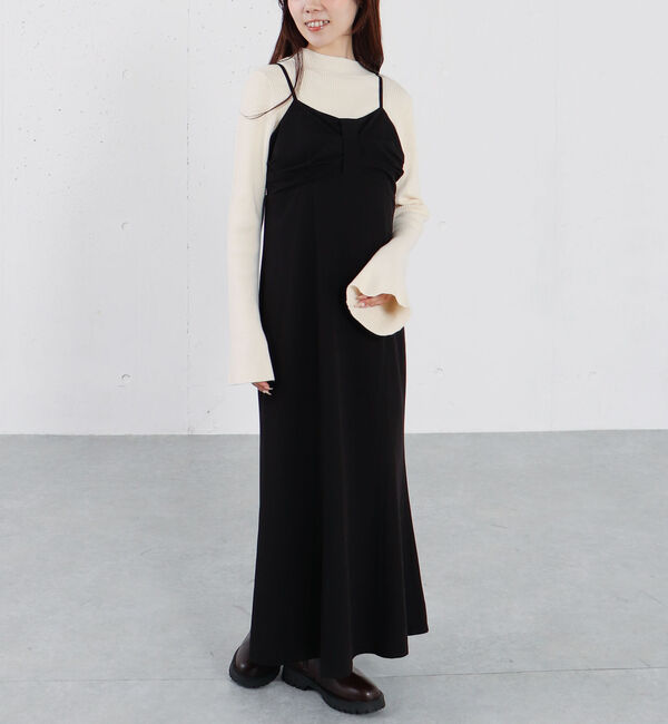 archives「リボンタックチェックキャミワンピース」|ワンピース|BLACK