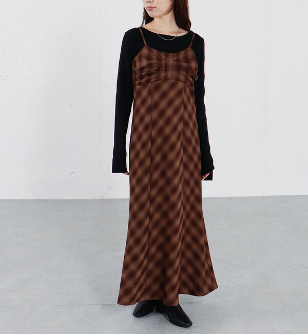 archives「リボンタックチェックキャミワンピース」|ワンピース|