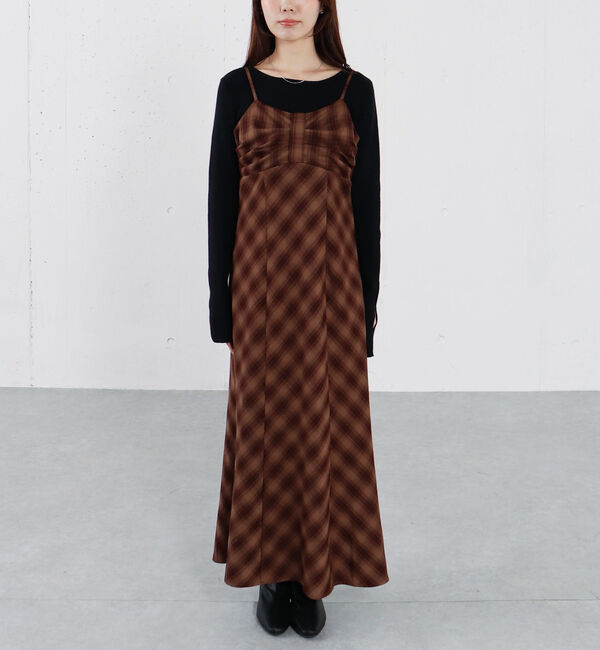 archives「リボンタックチェックキャミワンピース」|ワンピース|