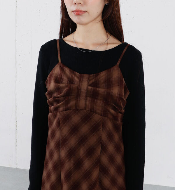 archives「リボンタックチェックキャミワンピース」|ワンピース|