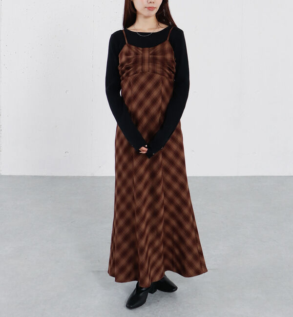 archives「リボンタックチェックキャミワンピース」|ワンピース|