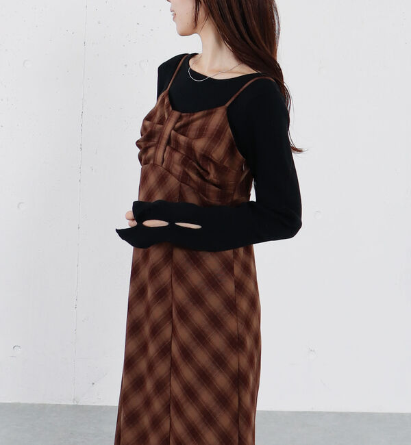 archives「リボンタックチェックキャミワンピース」|ワンピース|