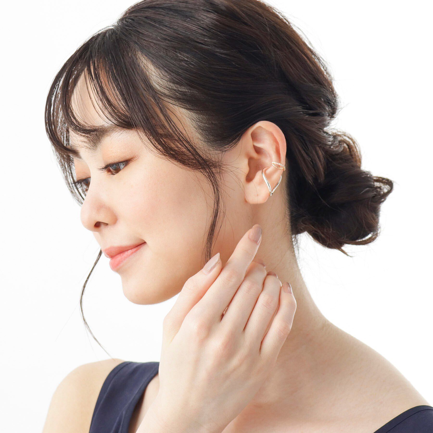 COCOSHNIK「シルバー Sライン イヤーカフ」|イヤーカフ|
