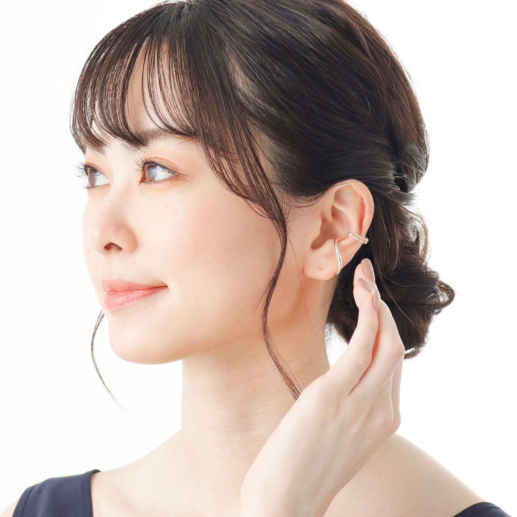 COCOSHNIK「シルバー Sライン イヤーカフ」|イヤーカフ|