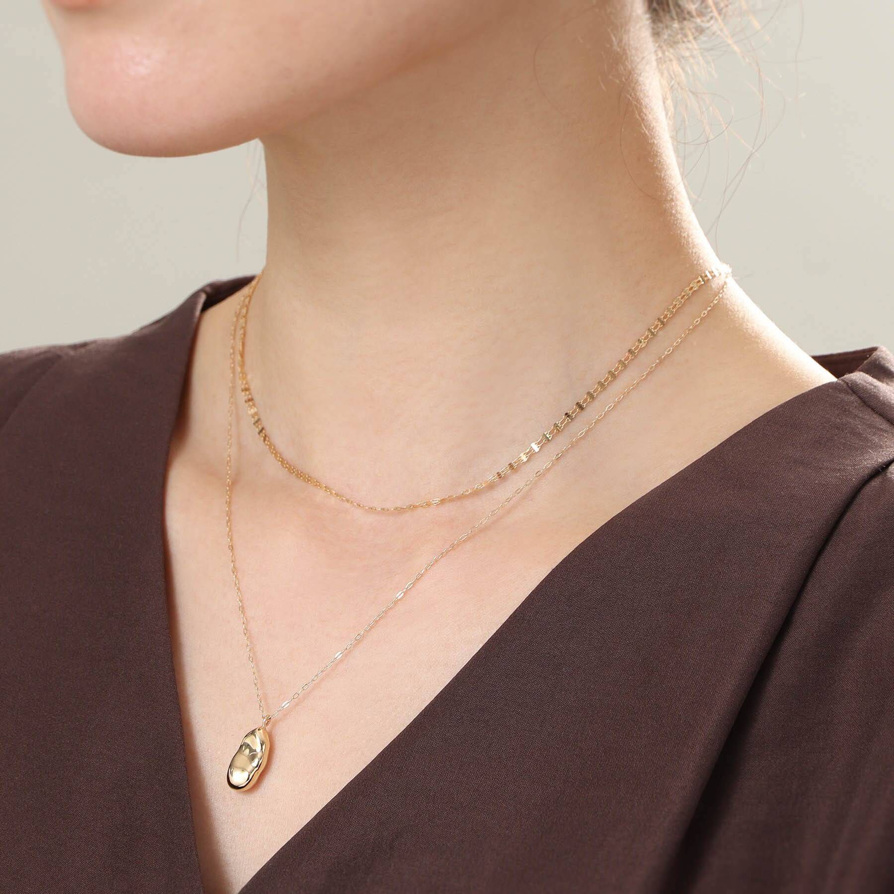 COCOSHNIK「K18ダブルフラワークロス ネックレス」|ネックレス|