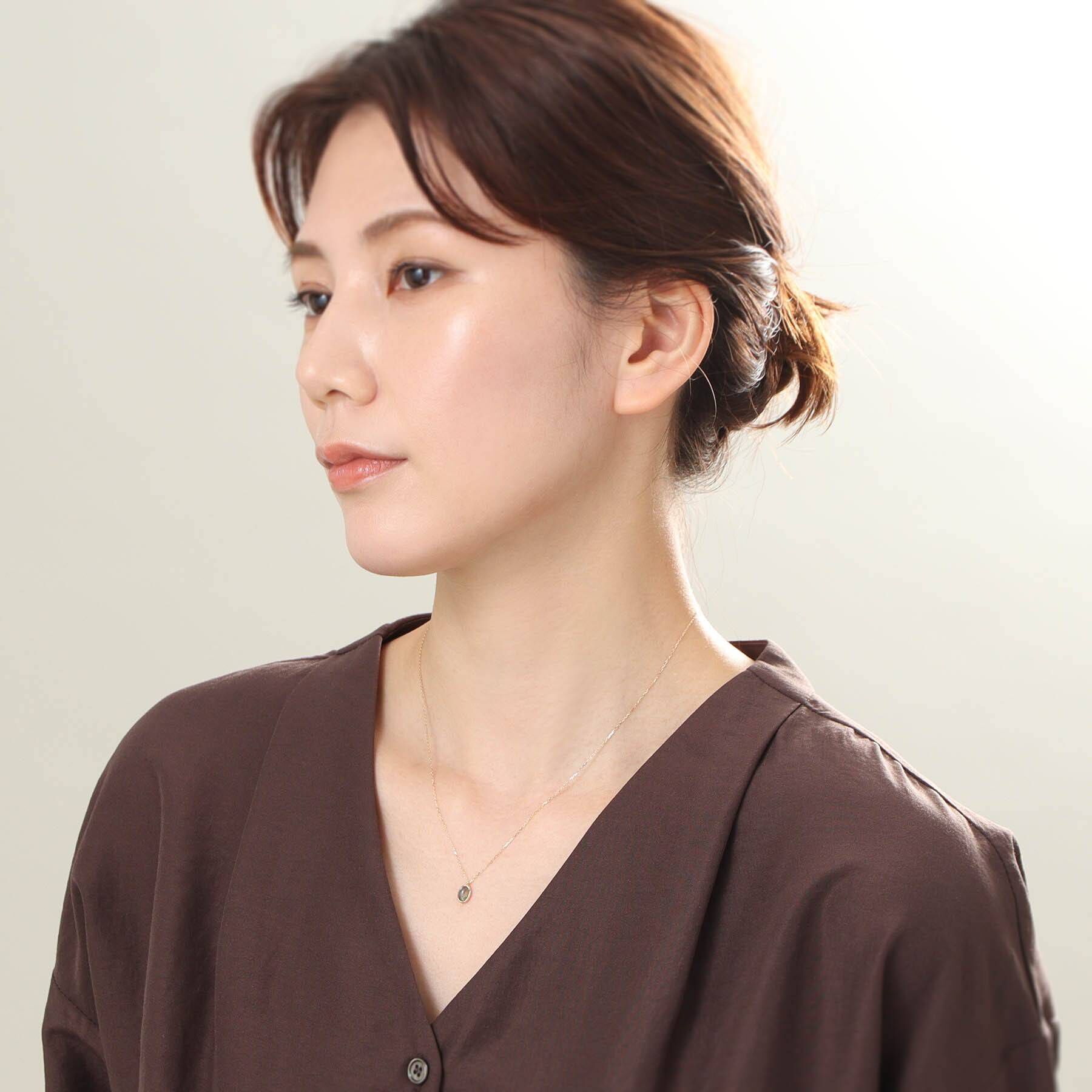 COCOSHNIK「【WEB限定】K10ラブラドライト ネックレス」|ネックレス|