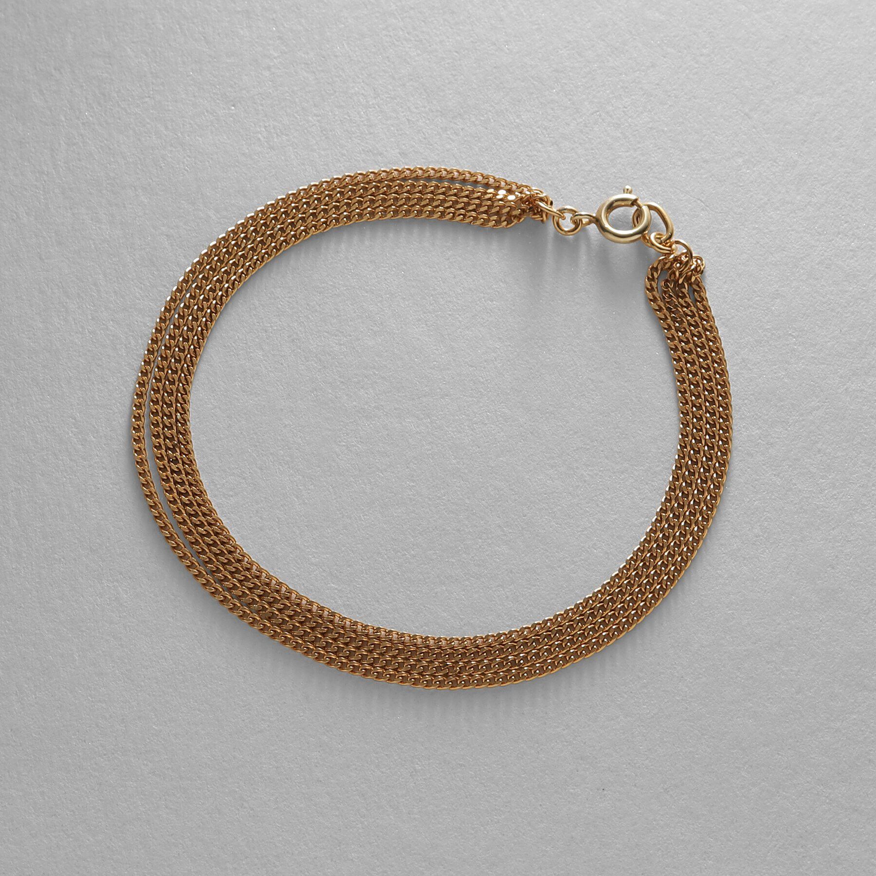 COCOSHNIK ONKITSCH「シルバー カーブチェーン レイヤード ブレスレット GP」|ブレスレット・バングル|