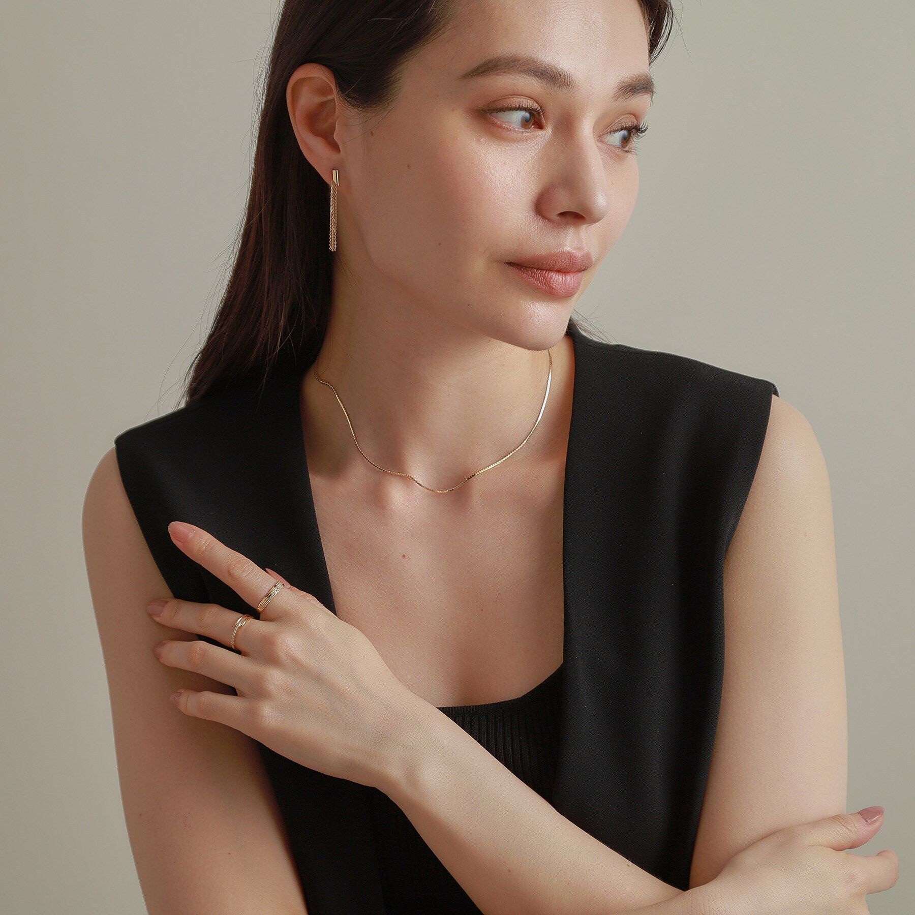 COCOSHNIK「K10ダイヤモンド オルタネートパターン リング」|リング|