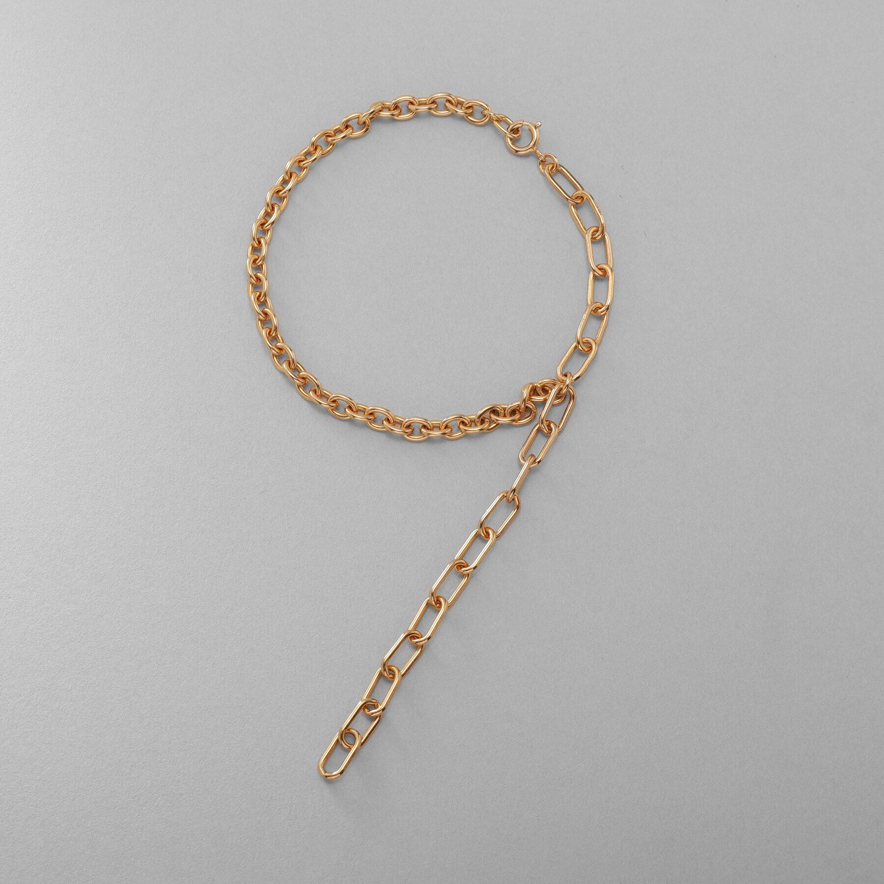 COCOSHNIK ONKITSCH「シルバー ハンギングミックスケーブルチェーン ブレスレット GP」|ブレスレット・バングル|