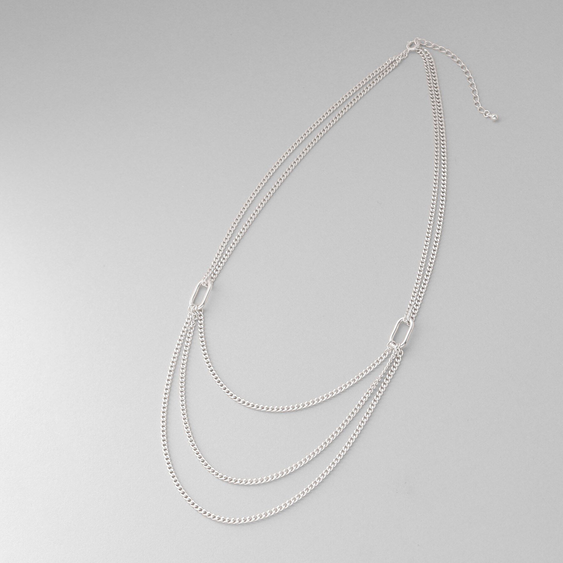 COCOSHNIK ONKITSCH「シルバー カーブチェーン ビブネックレス」|ネックレス|