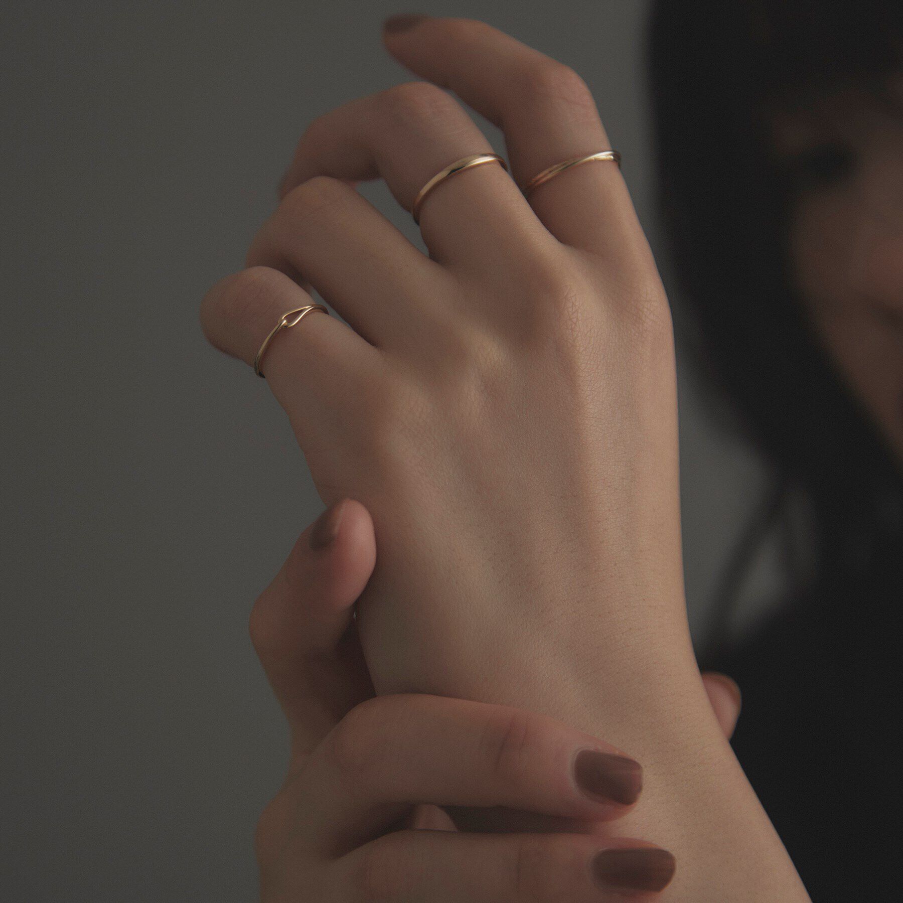 COCOSHNIK ONKITSCH「K10スキニーピンキーリング デュアルフック」|リング|