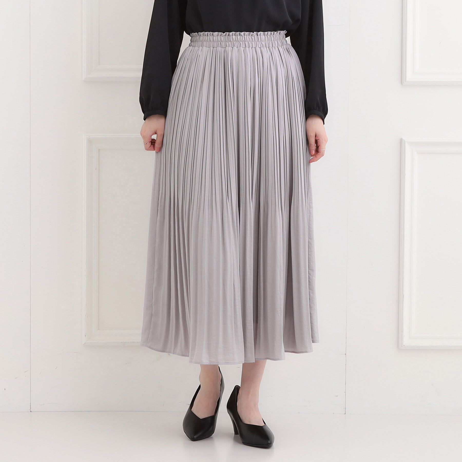 SHOO･LA･RUE「【洗濯機可/着丈選べる】オンにもオフにも 軽やかプリーツスカート」|スカート|