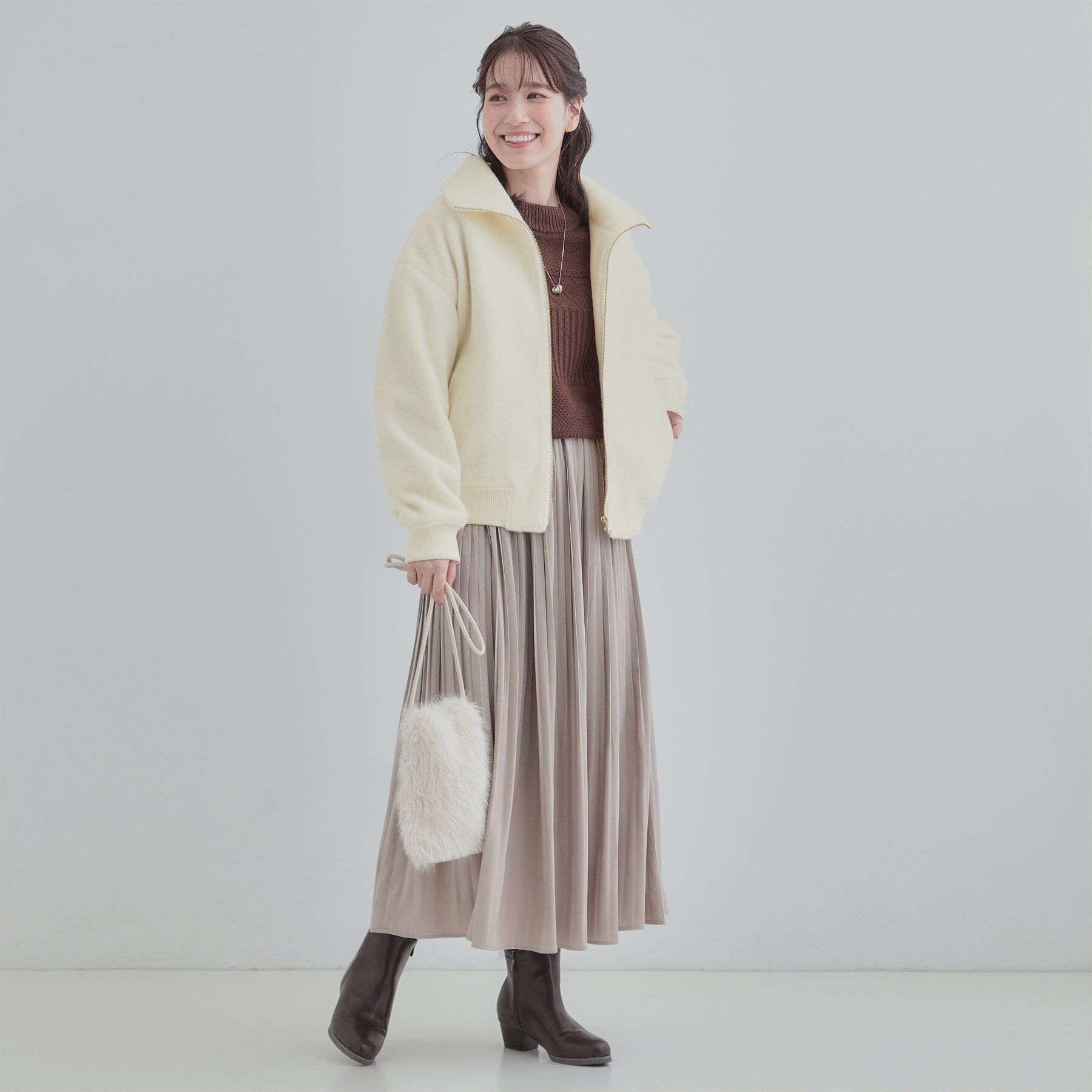 SHOO･LA･RUE「【S-LL】軽くてふんわりあたたかい スライバージャケット」|ブルゾン・スタジャン|