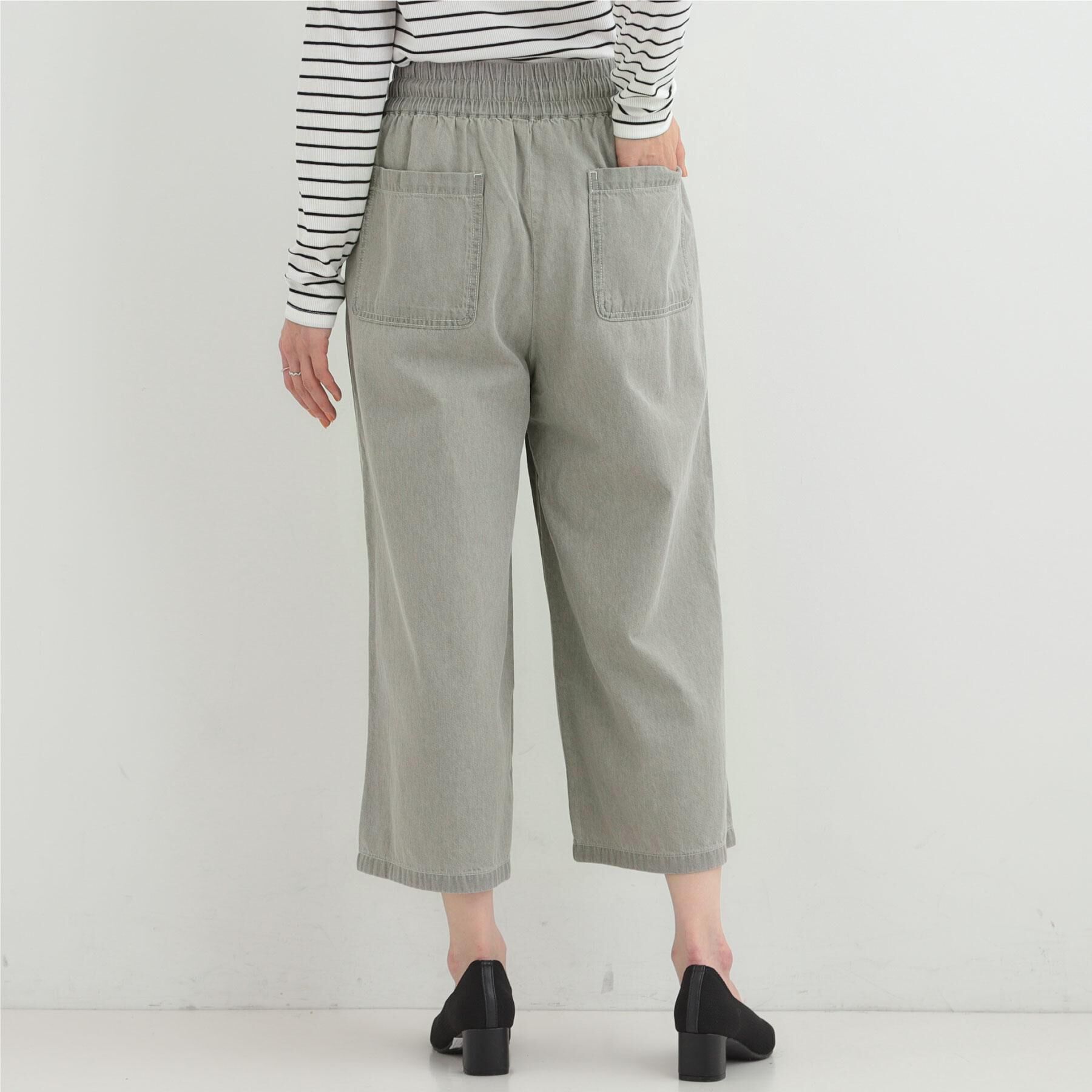 SHOO･LA･RUE「【ライトオンスデニム/着丈選べる/S-LL】夏でもはける らくらくデニムイージーワイドパンツ」|デニム|