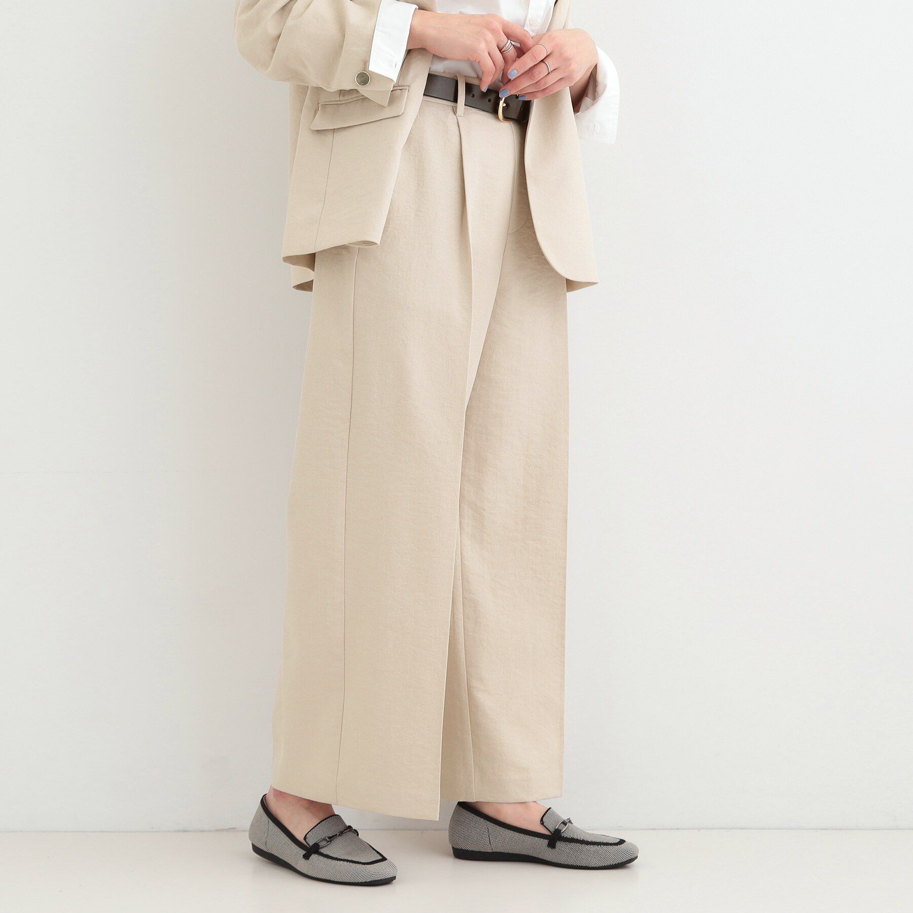 SHOO･LA･RUE「【洗濯機可/セットアップ可/SS-LL/UV】オンにもオフにも きれいに見えワイドパンツ」|その他|