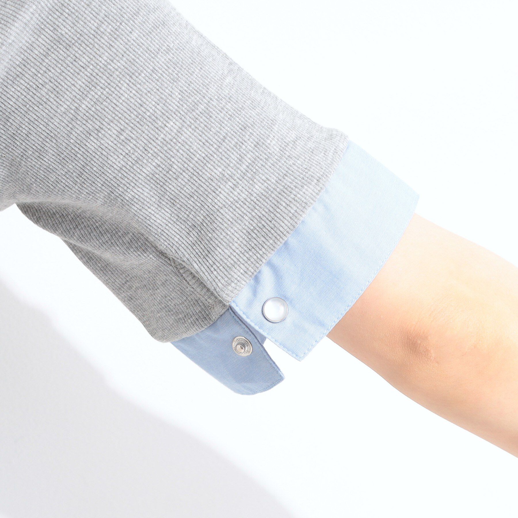 SHOO･LA･RUE「【洗濯機可/S-LL】シャツレイヤード風 テレコポロトップス」|Tシャツ・カットソー|