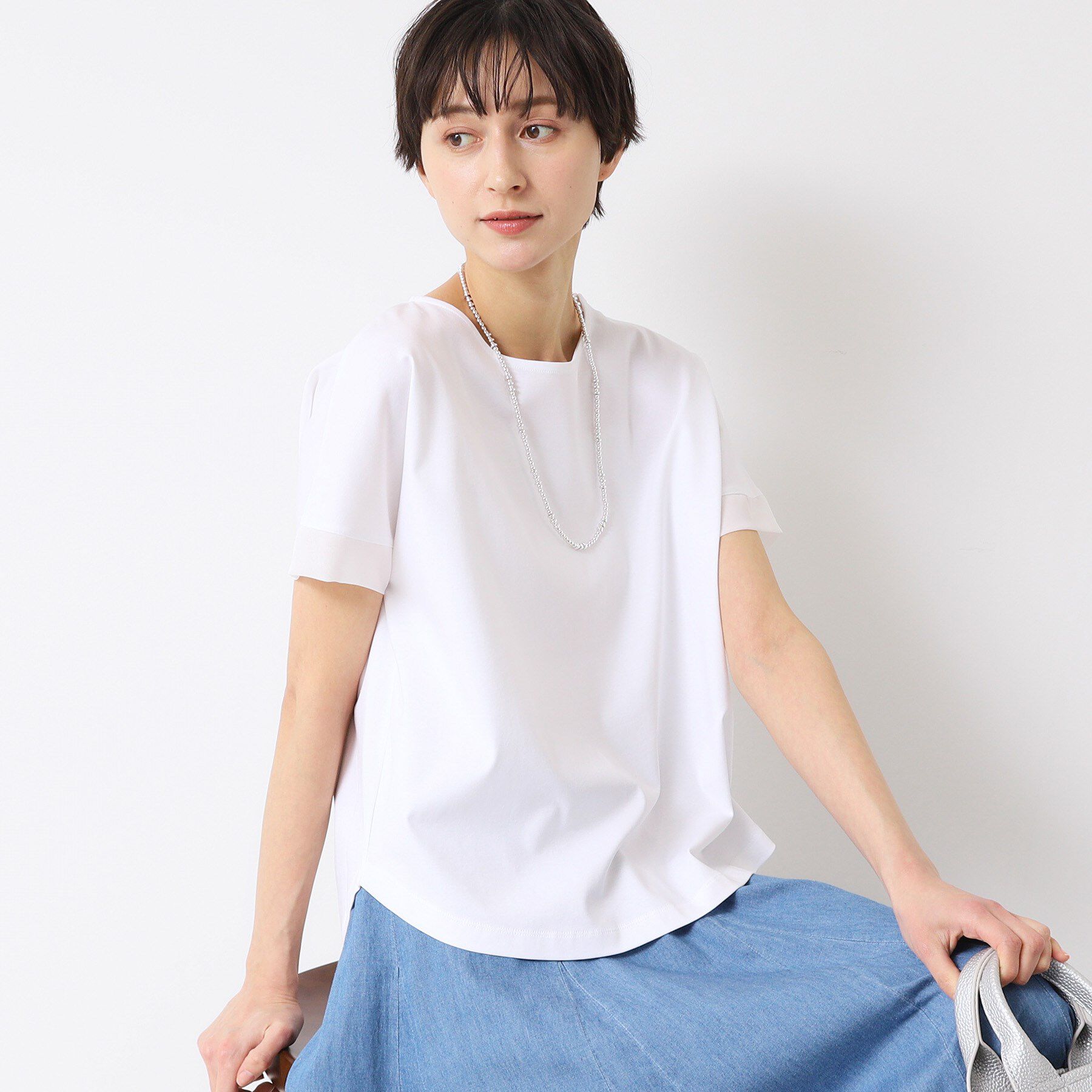 Dessin「【接触冷感・洗える】美光沢カットソーゆったりシルエット」|Tシャツ・カットソー|