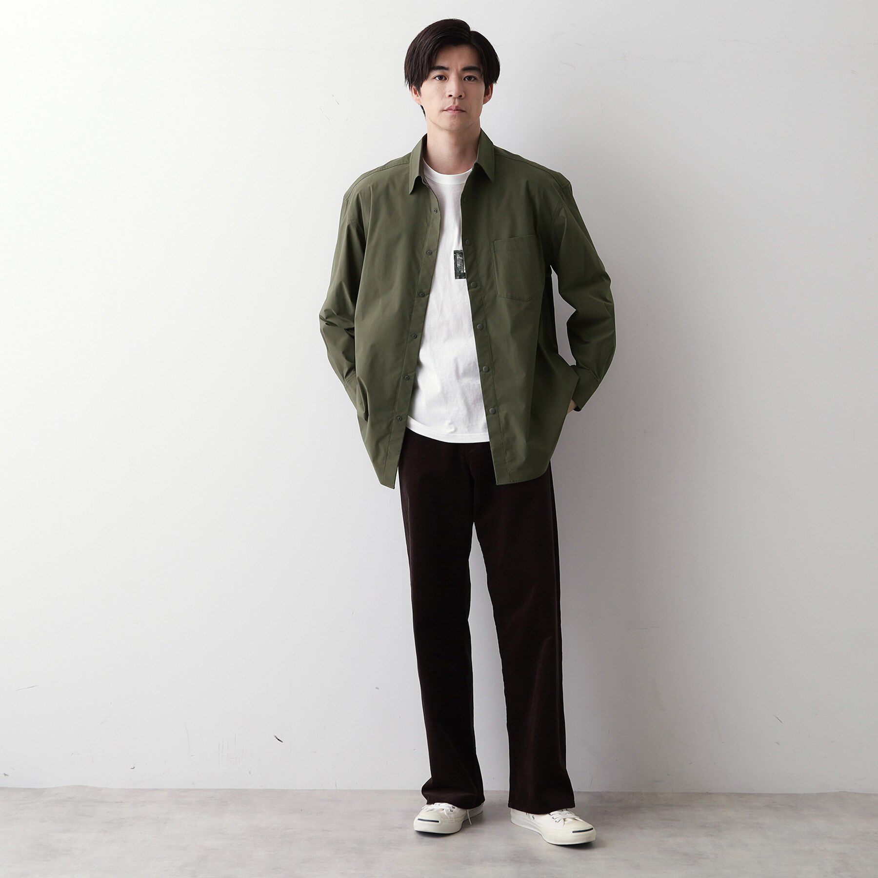 Dessin「【撥水・洗える】プラドットボタンシャツ」|シャツ・ブラウス|