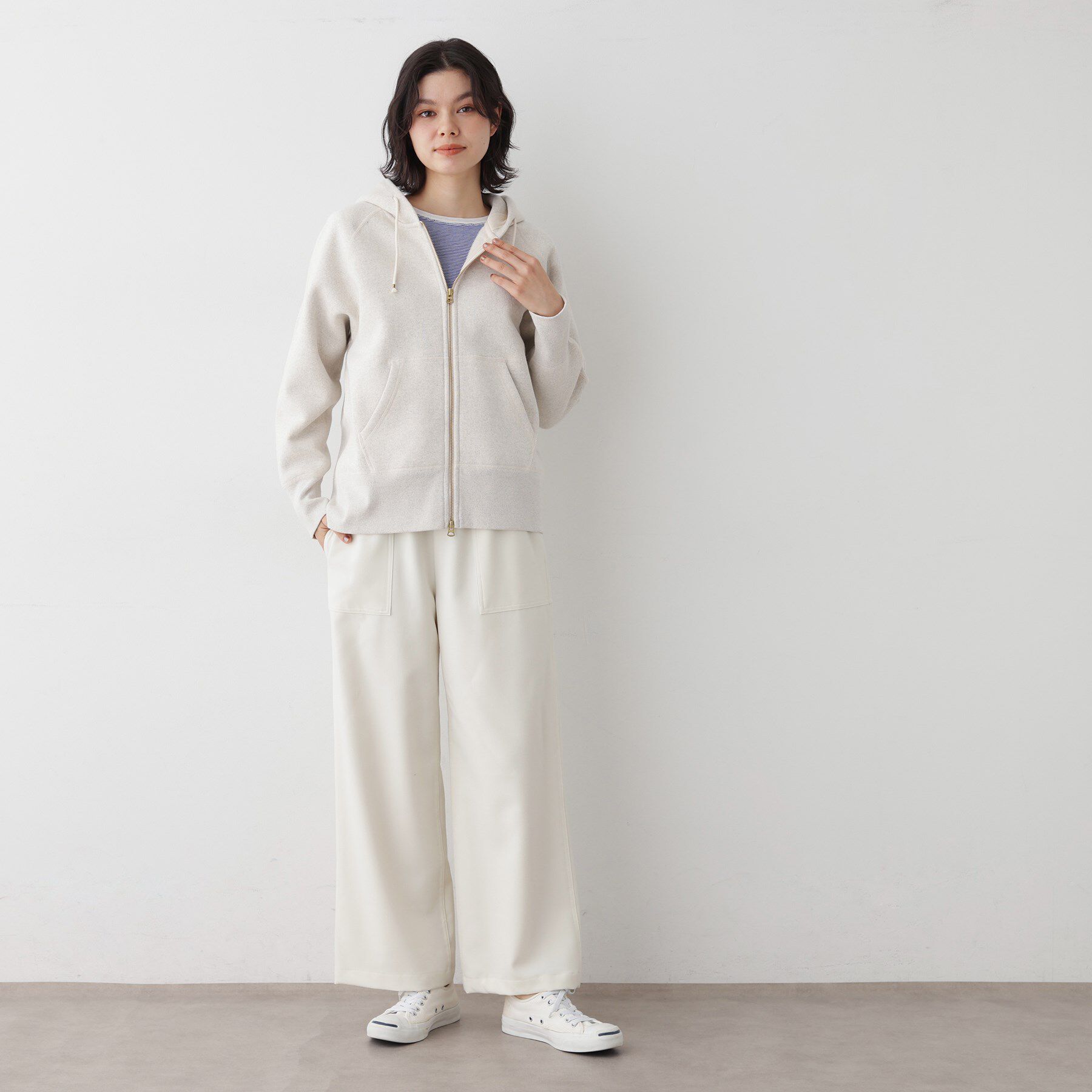 Dessin「【ユニセックス/洗える】吊り裏毛フーデッドスウェット」|パーカー|