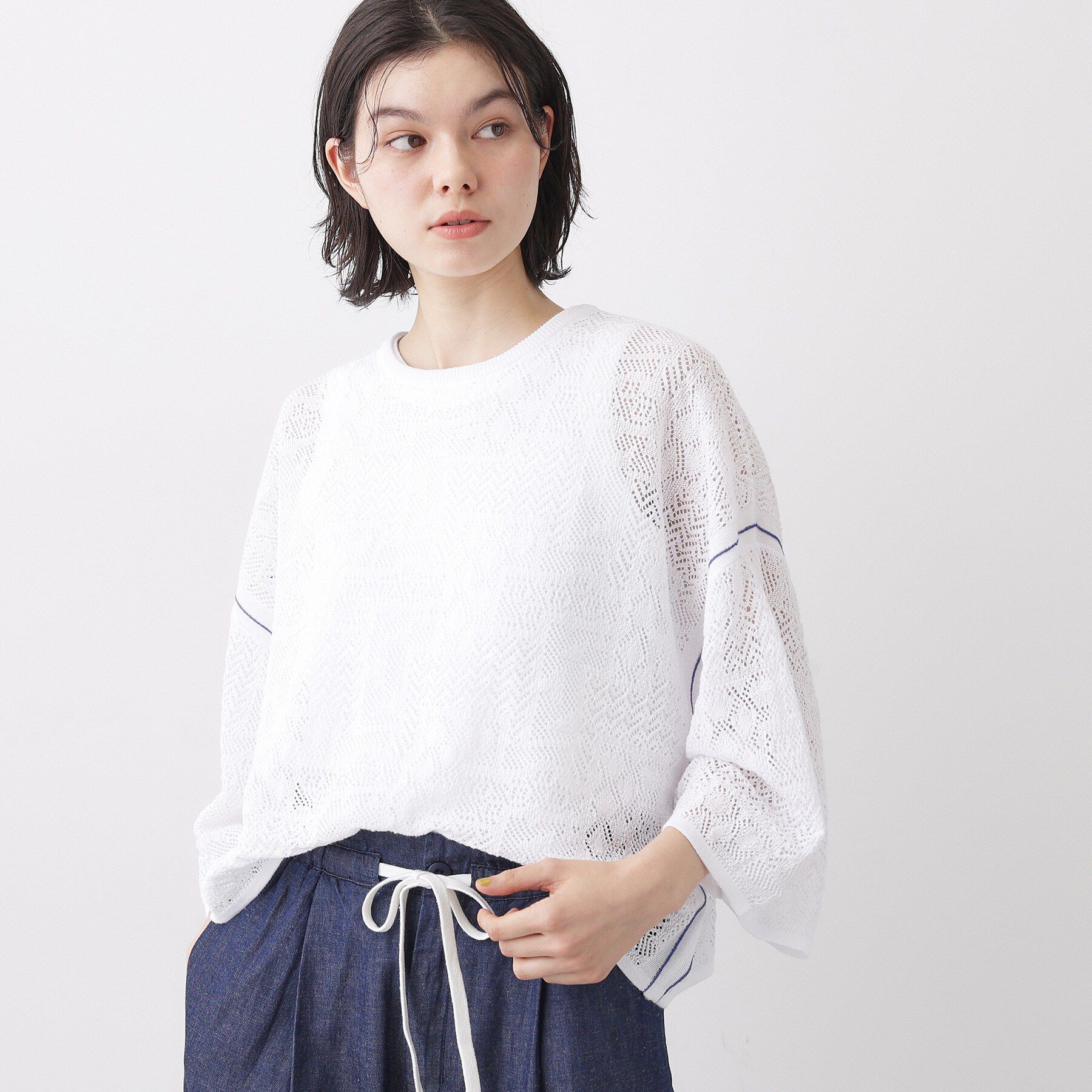 Dessin「【洗える】レース配色ニット」|ニット・セーター|