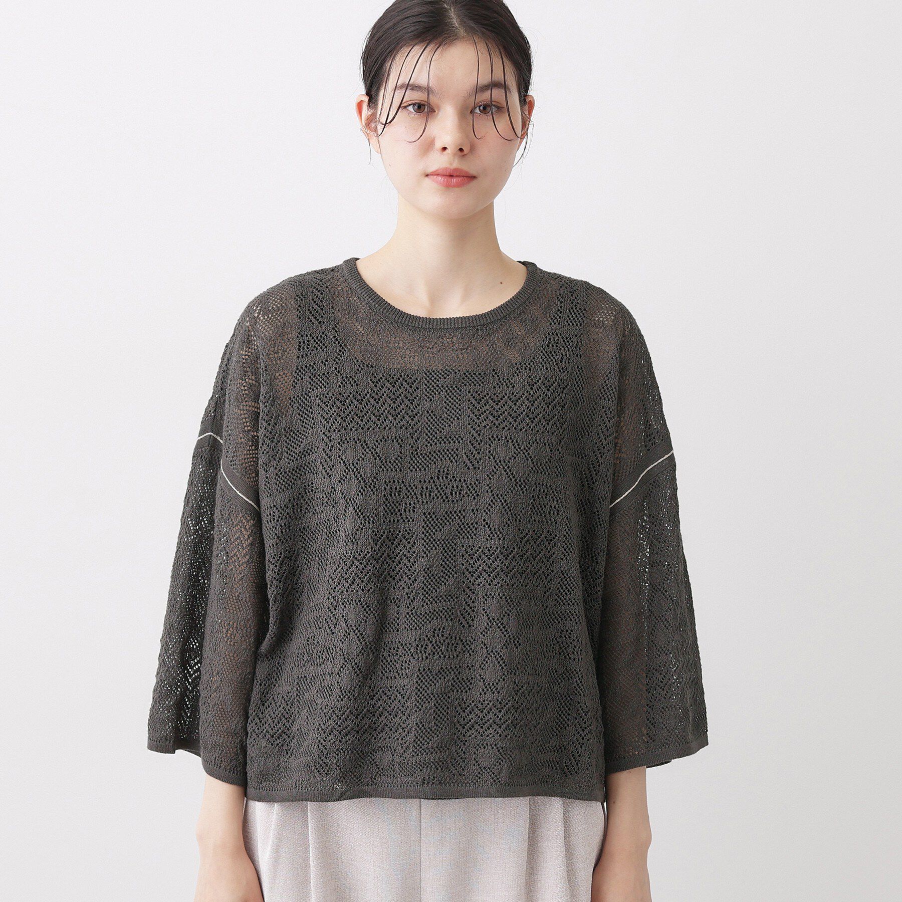 Dessin「【洗える】レース配色ニット」|ニット・セーター|