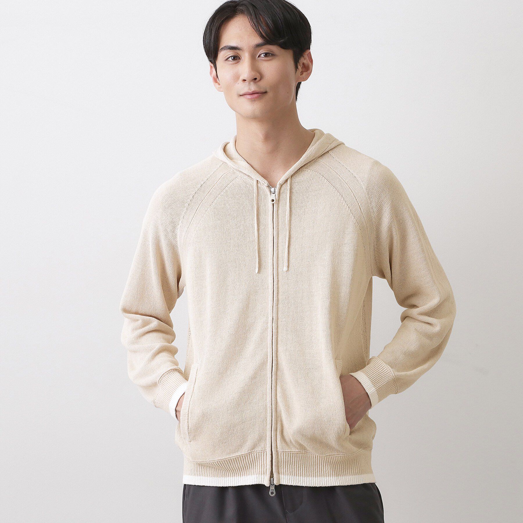 Dessin「ペーパーブレンドジップカーデ」|カーディガン|