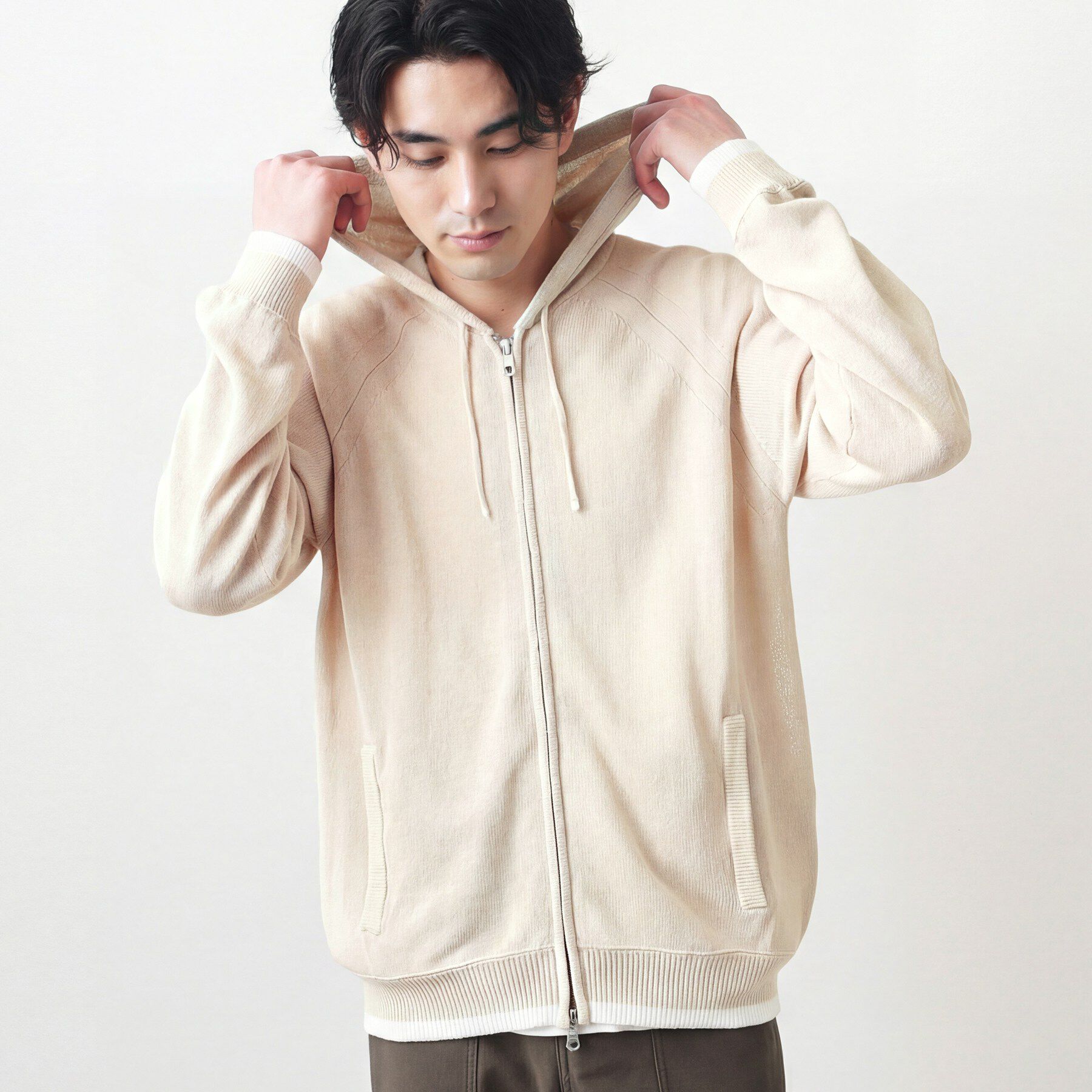 Dessin「ペーパーブレンドジップカーデ」|カーディガン|