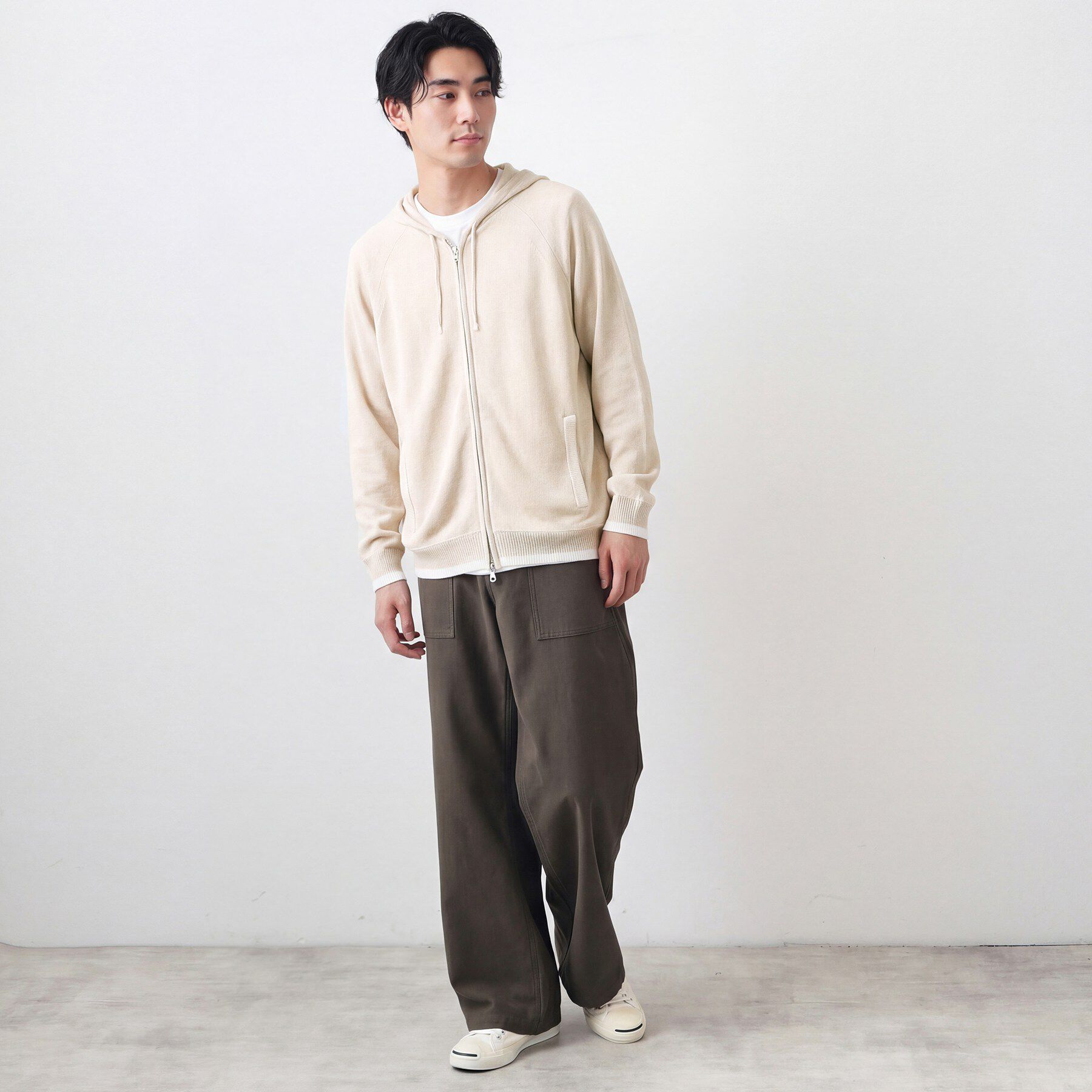 Dessin「ペーパーブレンドジップカーデ」|カーディガン|