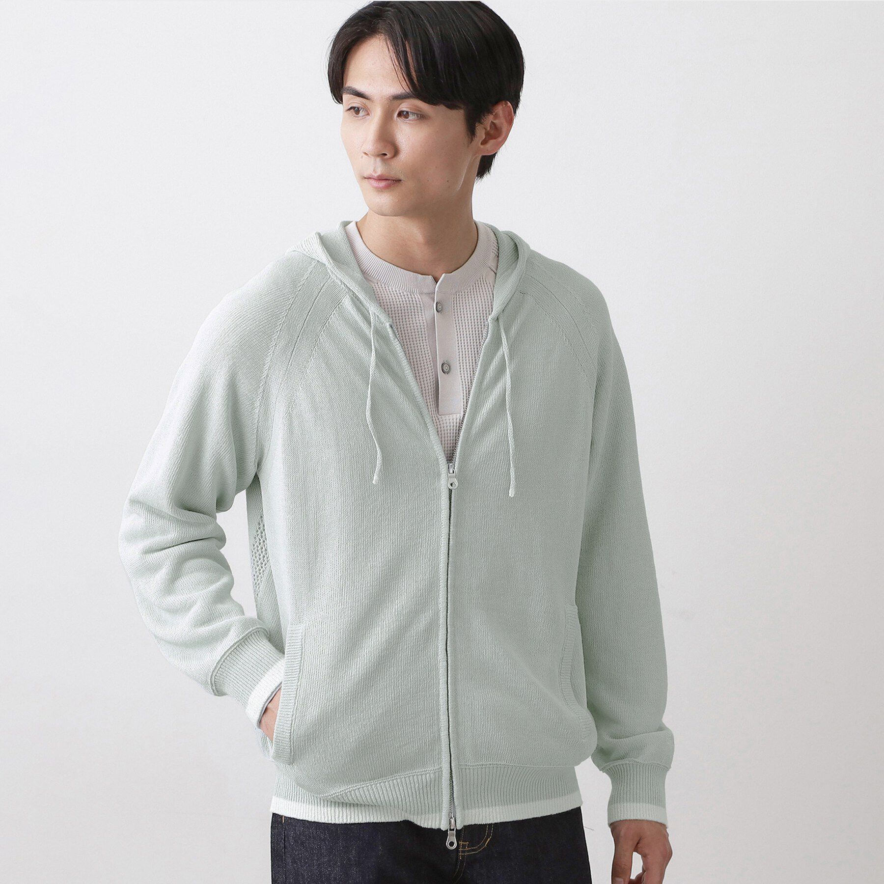 Dessin「ペーパーブレンドジップカーデ」|カーディガン|