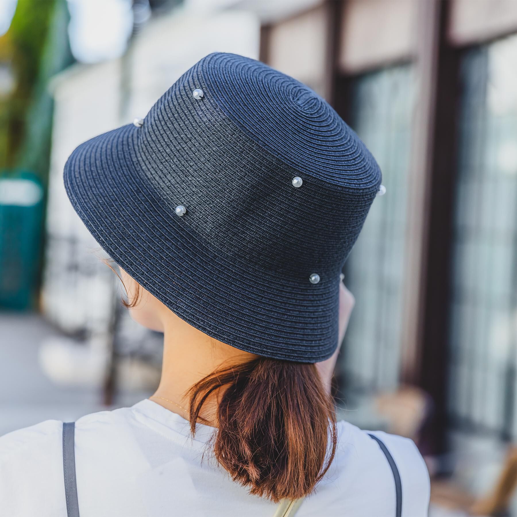 ITS&rsquo;DEMO「【サイズ調整可】パール調ペーパーベルハット」|ハット|