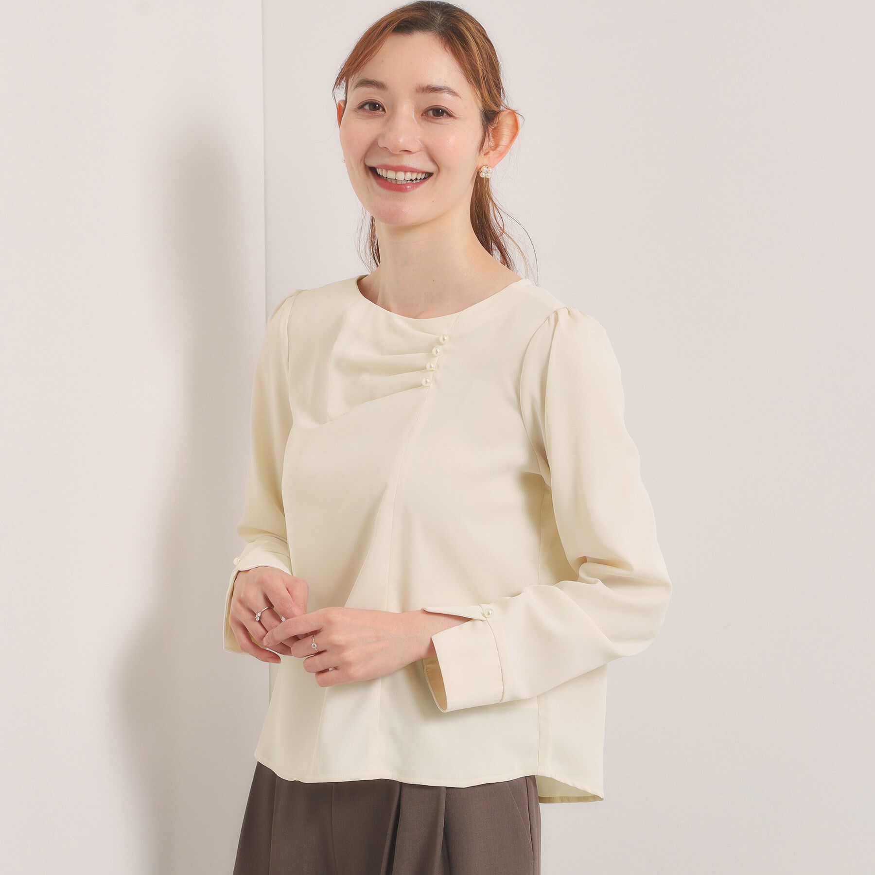 ITS&rsquo;DEMO「【手洗い可】ドレープブラウス」|シャツ・ブラウス|