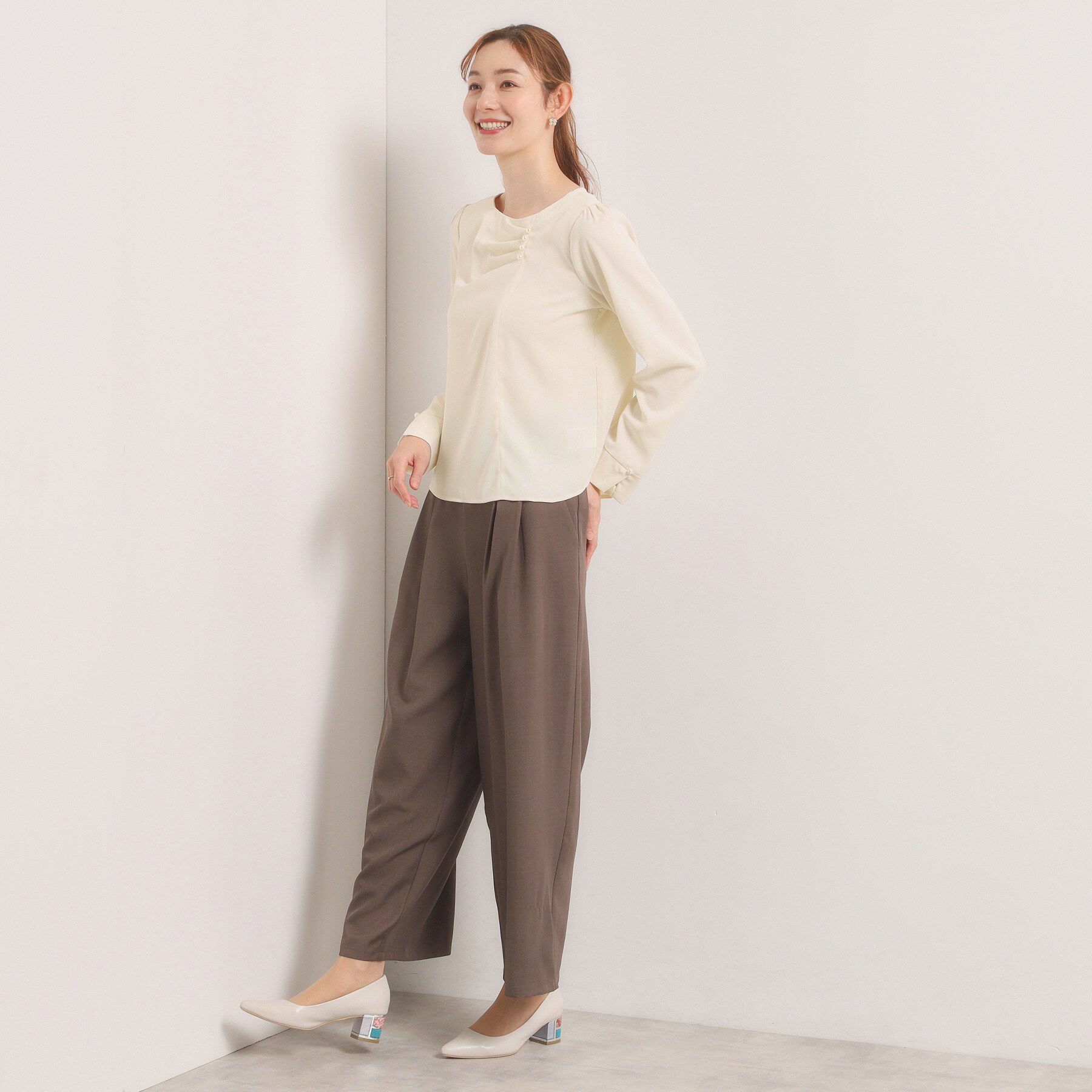 ITS&rsquo;DEMO「【手洗い可】ドレープブラウス」|シャツ・ブラウス|