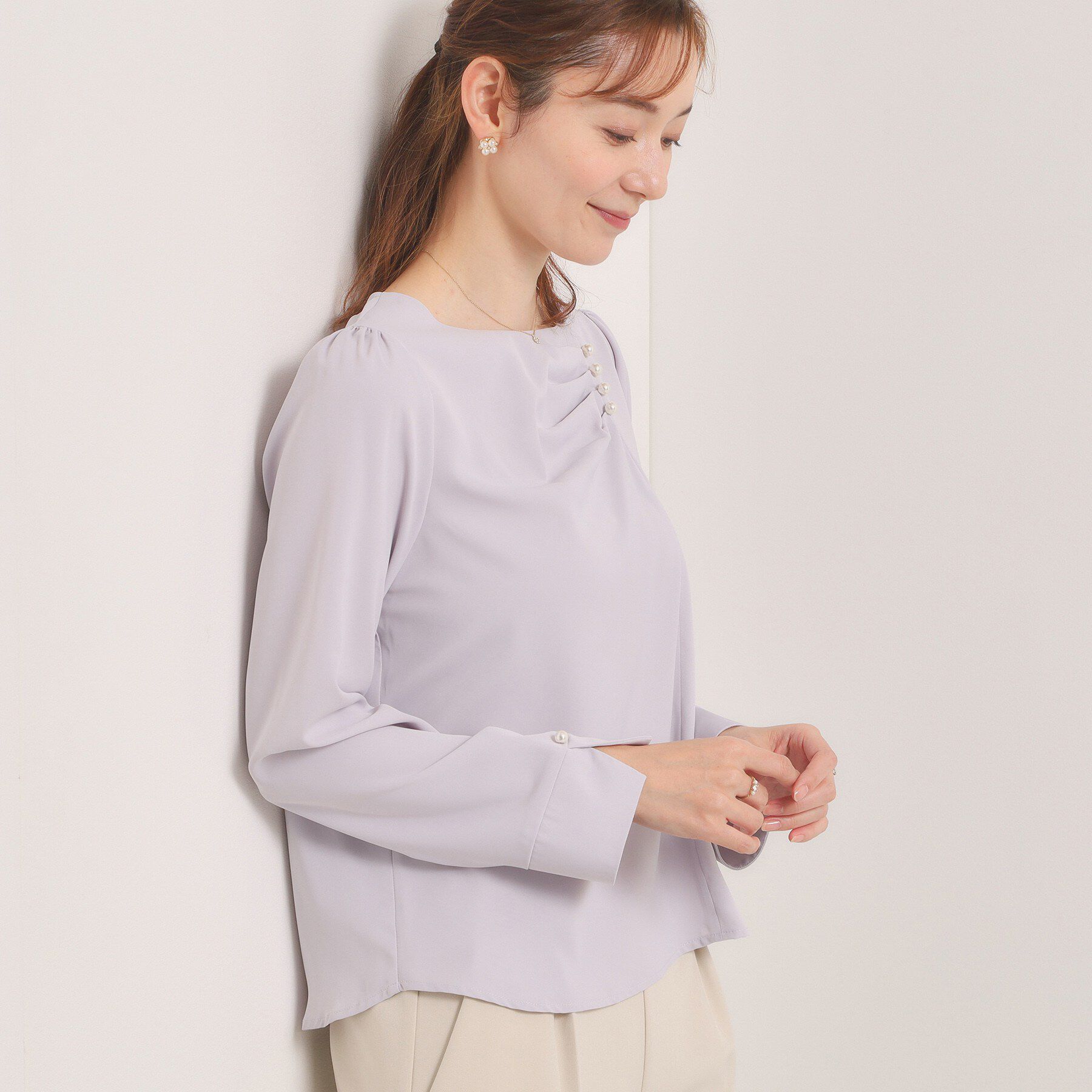 ITS&rsquo;DEMO「【手洗い可】ドレープブラウス」|シャツ・ブラウス|