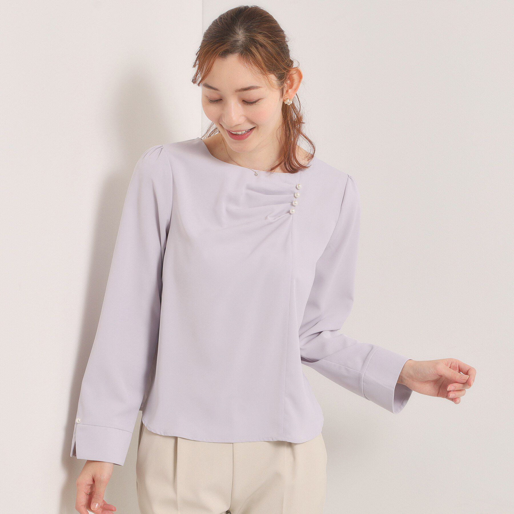 ITS&rsquo;DEMO「【手洗い可】ドレープブラウス」|シャツ・ブラウス|