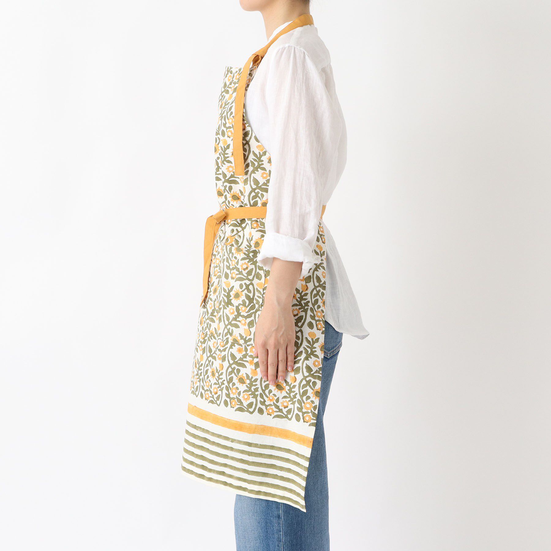 212 KITCHEN STORE「ブロックプリント フルエプロン MU ＜212Kオリジナル＞」|食器・キッチングッズ|