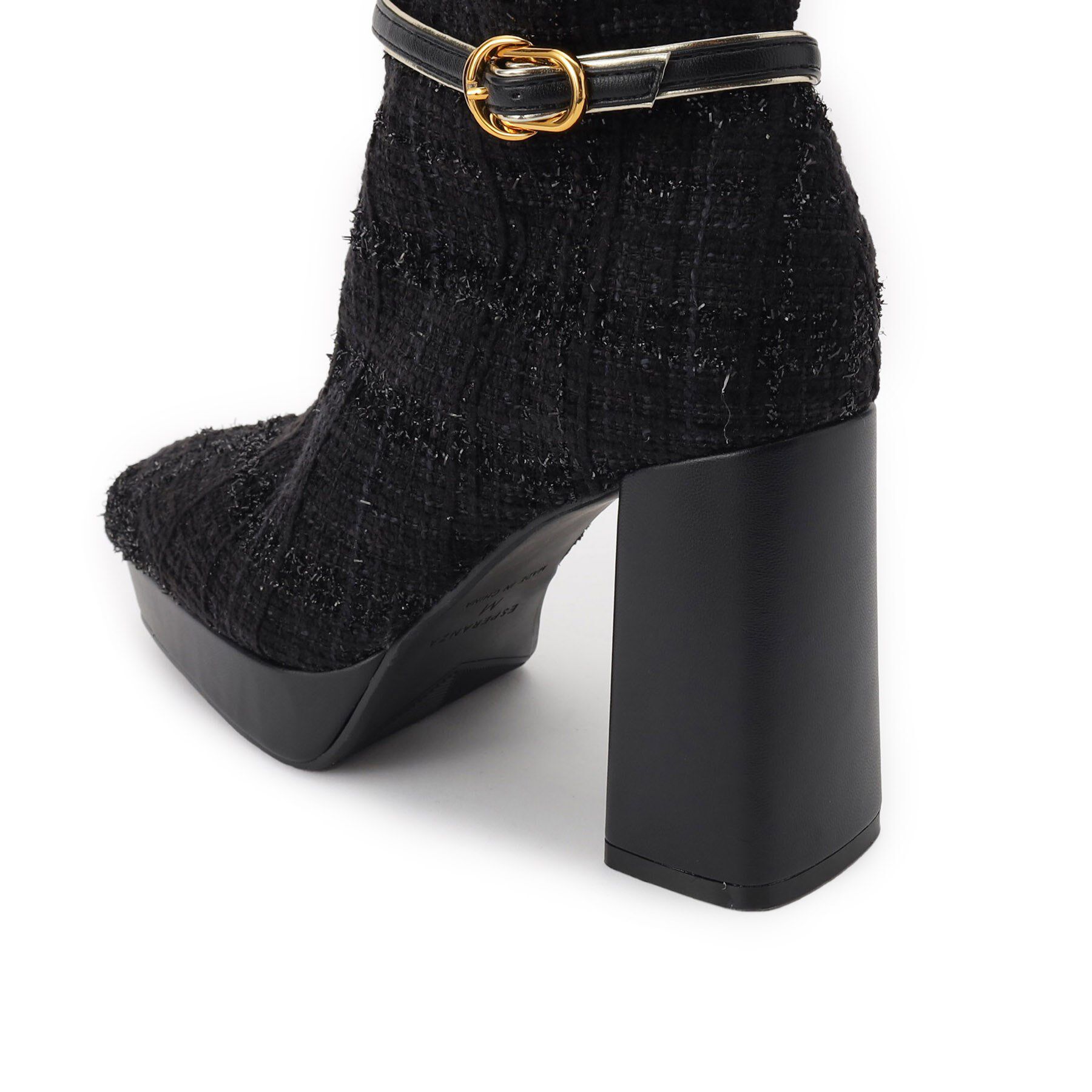 ESPERANZA「【EC先行販売】スクエアツイードショートブーツ」|ショートブーツ|