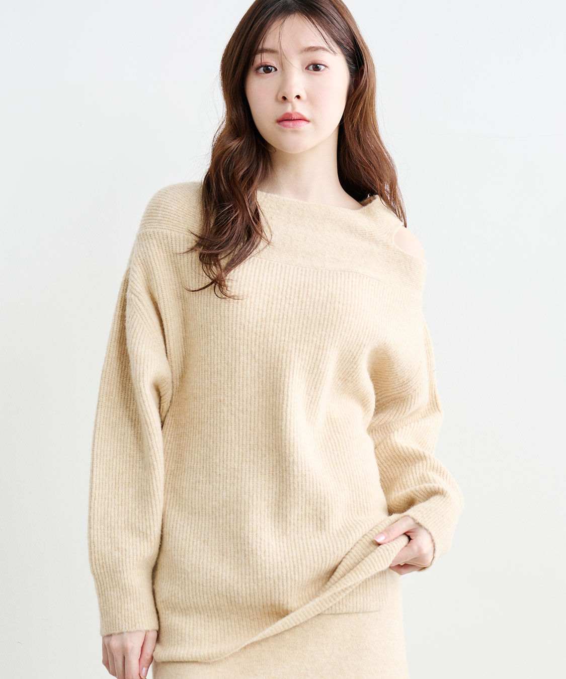 COCO DEAL「オフショルスリットニット」|ニット・セーター|