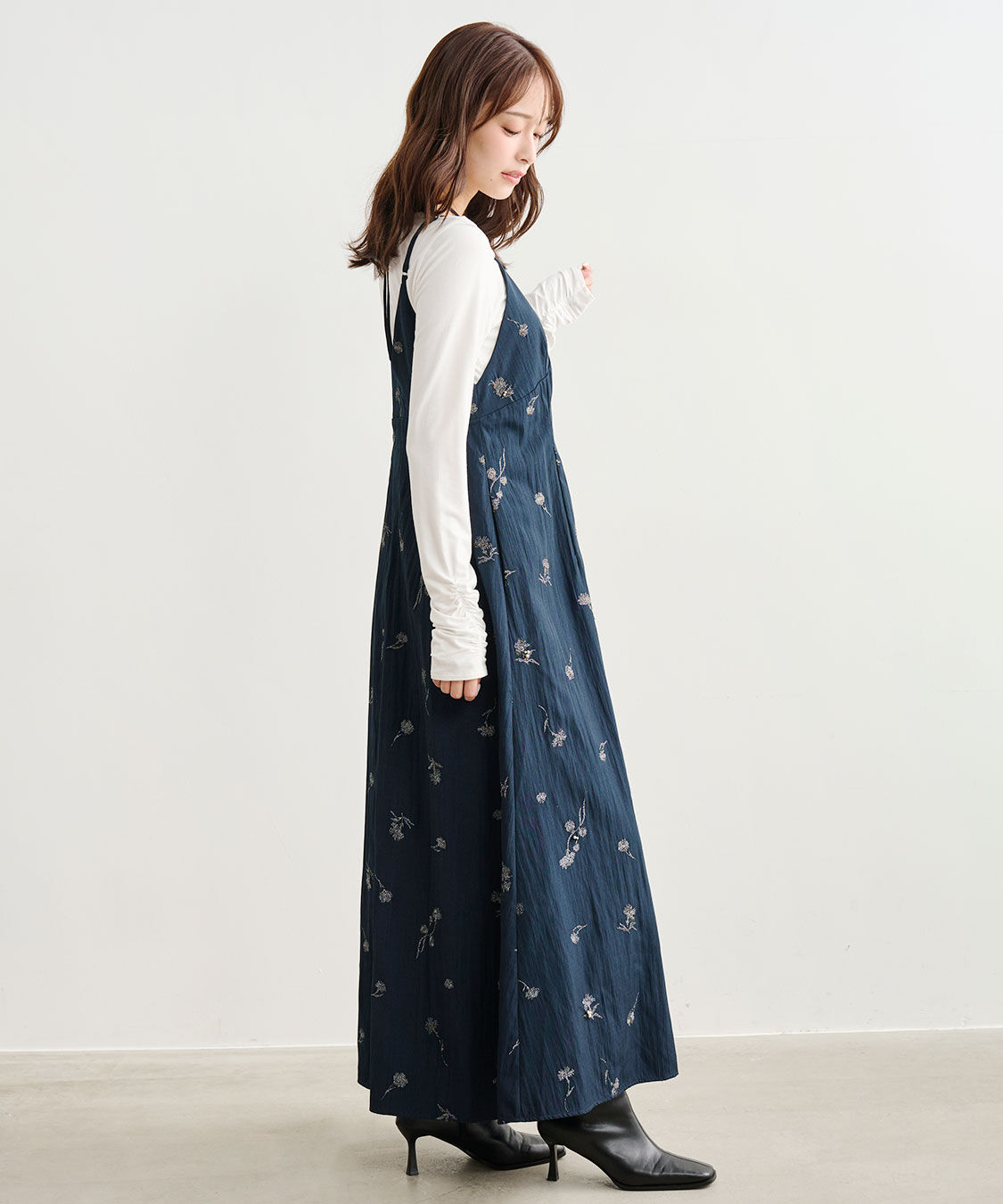 COCO DEAL「フラワー刺繍キャミワンピース」|ワンピース|