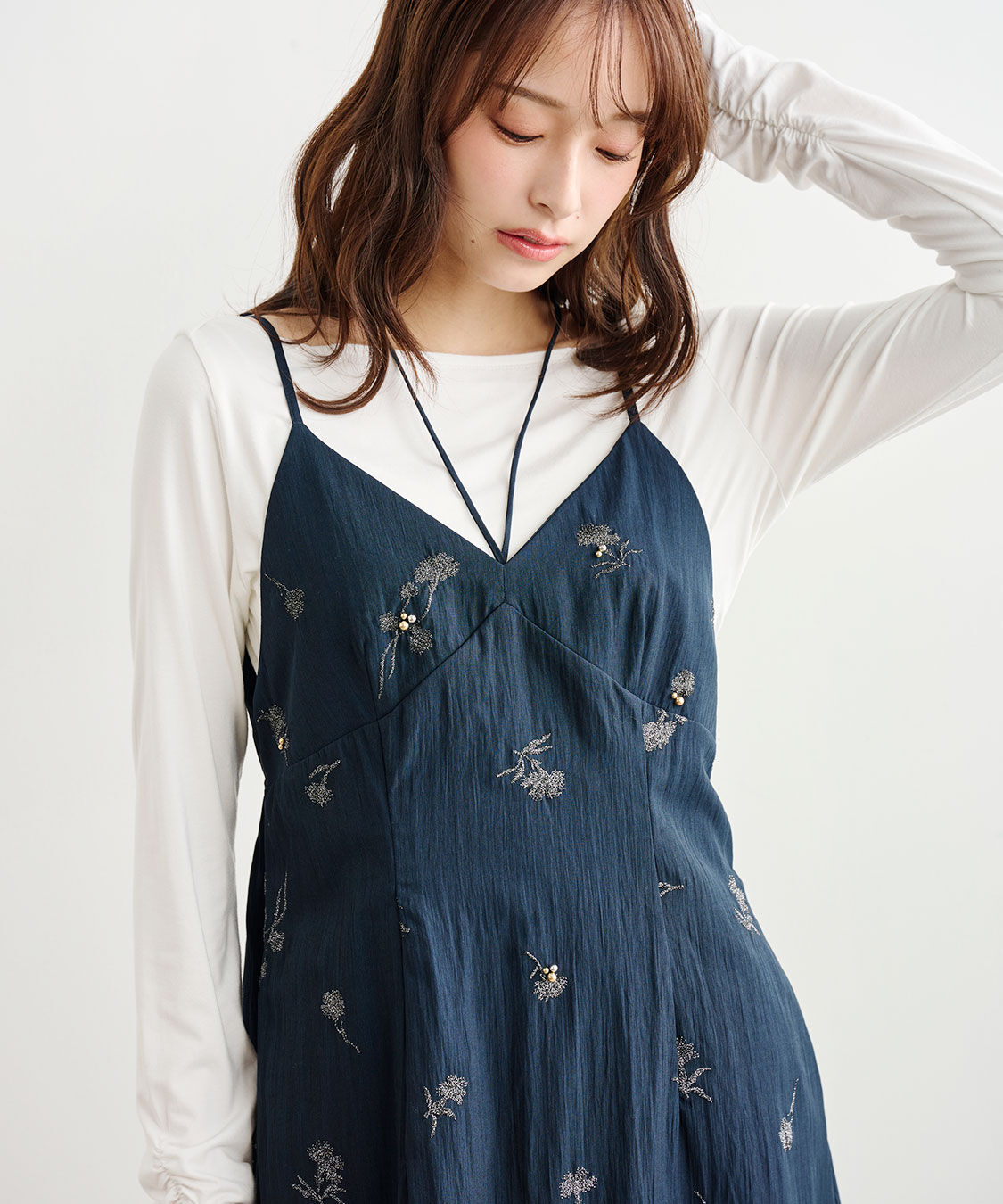 COCO DEAL「フラワー刺繍キャミワンピース」|ワンピース|