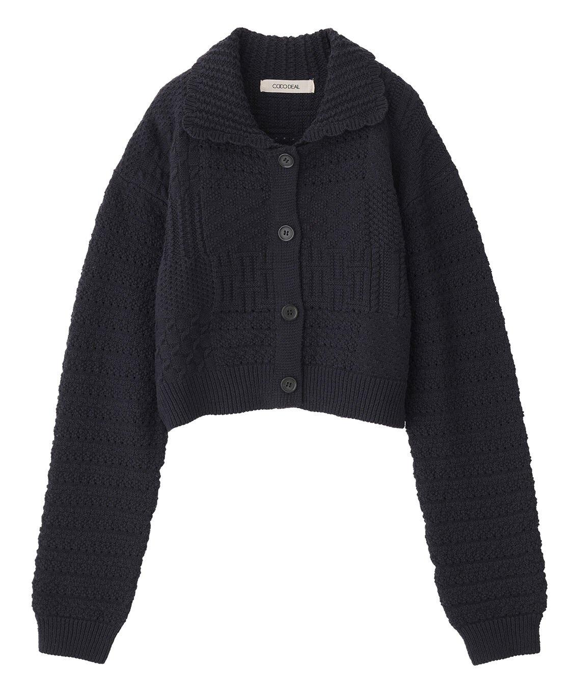 COCO DEAL「パッチワークカーディガン」|カーディガン|ネイビー