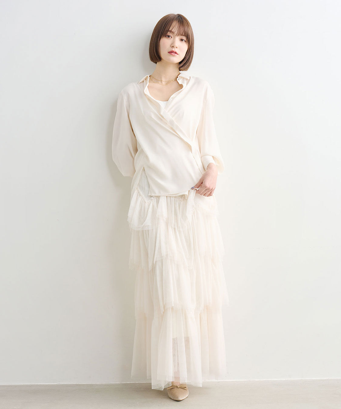 COCO DEAL「ジグザグティアードチュールスカート」|スカート|