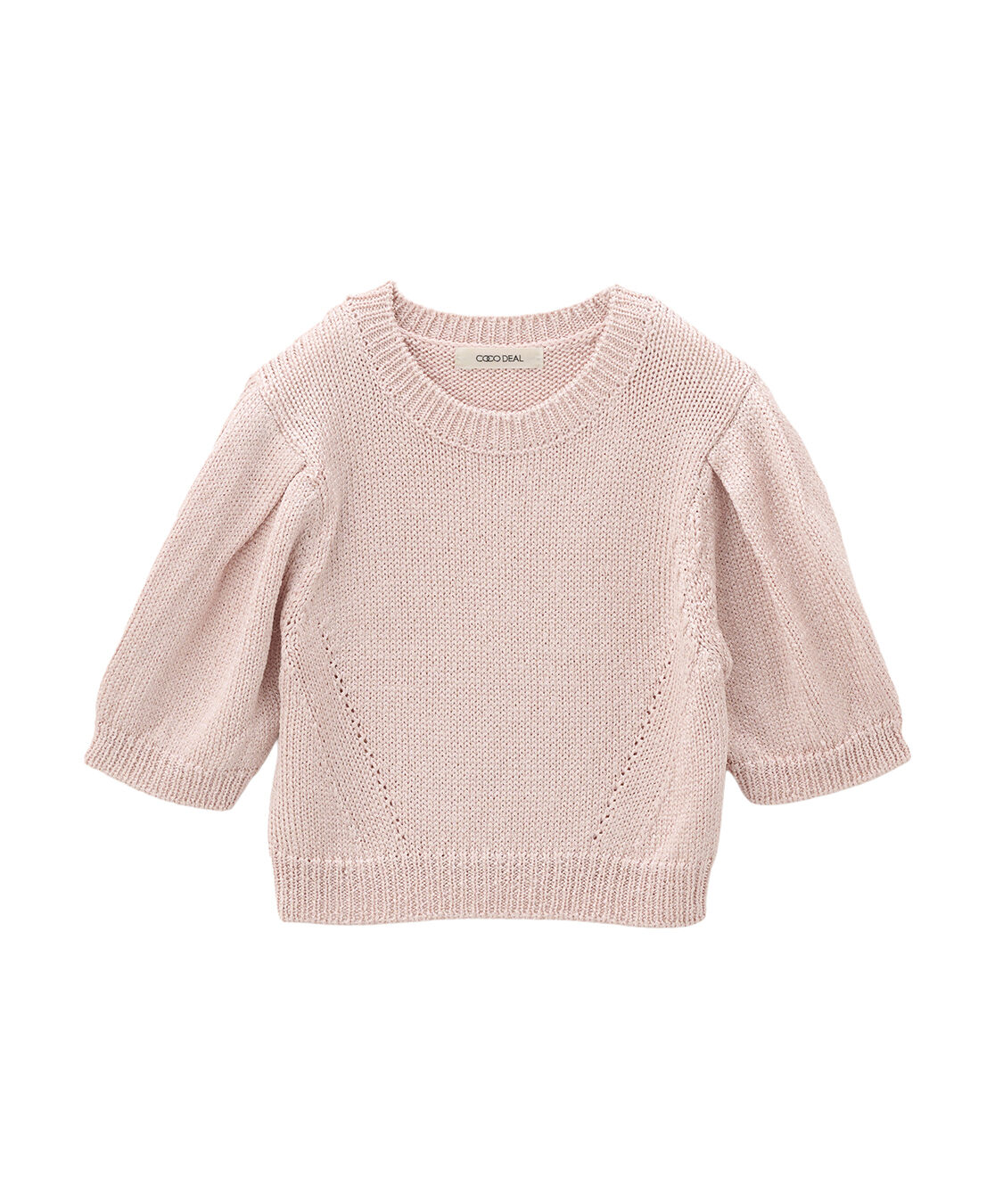 COCO DEAL「シャイニーリリヤーンハーフスリーブニット」|ニット・セーター|