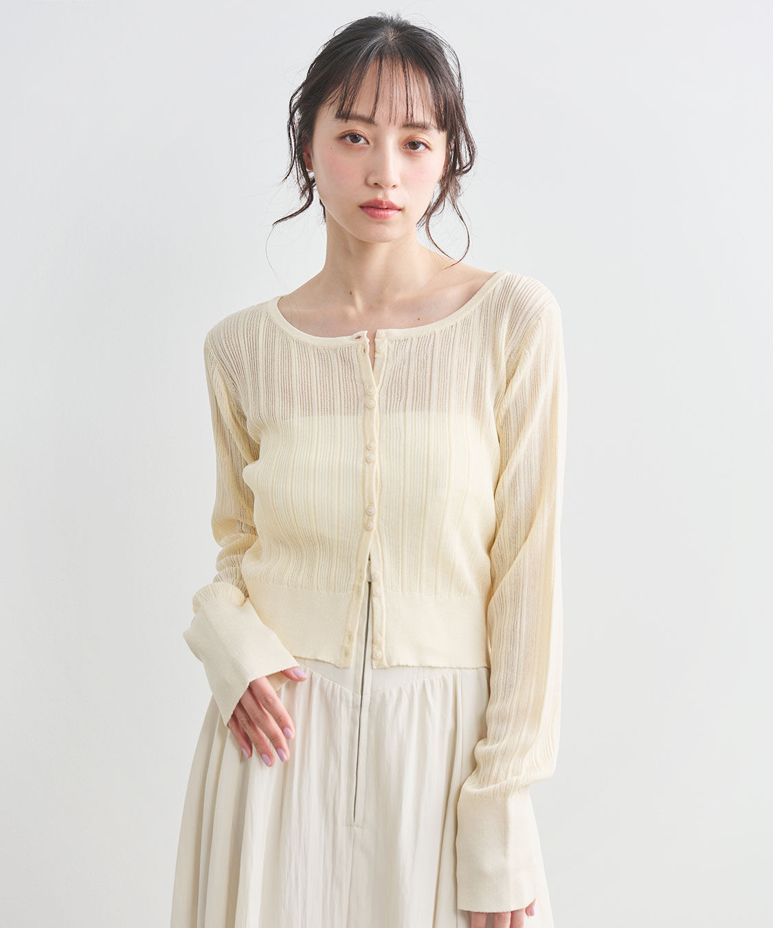 COCO DEAL「ランダムリブシアーニットカーディガン」|ニット・セーター|