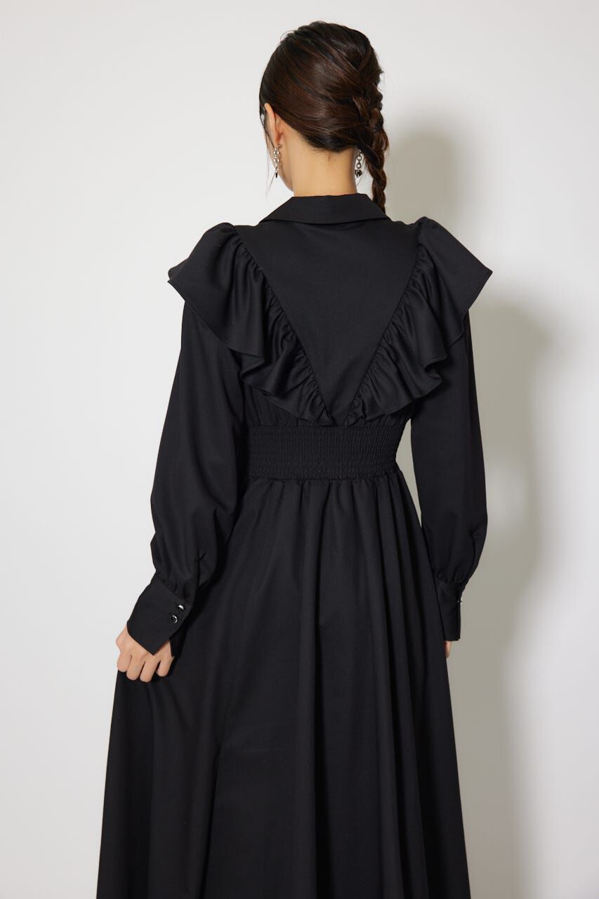 rienda「フロントZIPフリルシャツワンピース」|ワンピース|