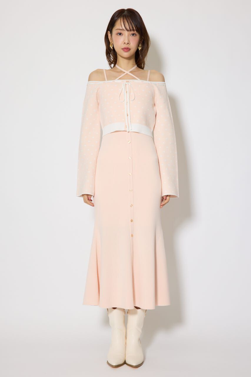 rienda「リボンカーデセットマーメイドニットワンピース」|ワンピース|