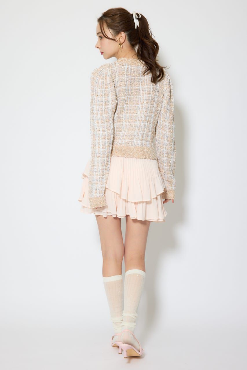 rienda「ツイードニットカーディガントップス」|ニット・セーター|