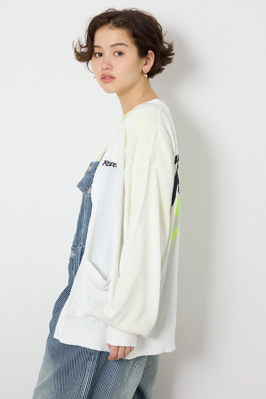 RODEO CROWNS「ネオンカラーロゴニットカーディガン」|カーディガン|