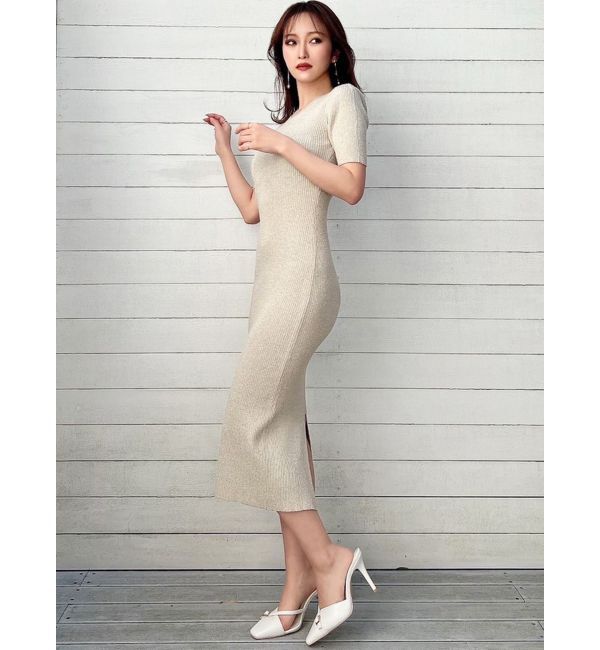 RESEXXY「エンブロイダリーラメニットワンピース」|ワンピース|