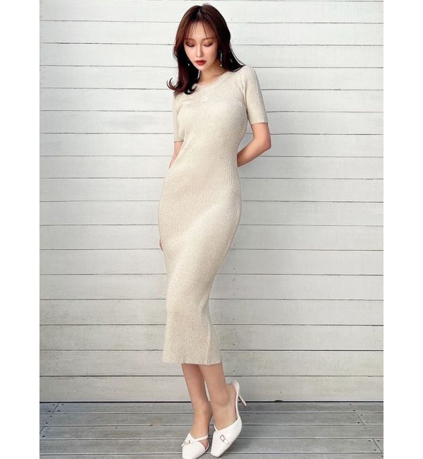 RESEXXY「エンブロイダリーラメニットワンピース」|ワンピース|